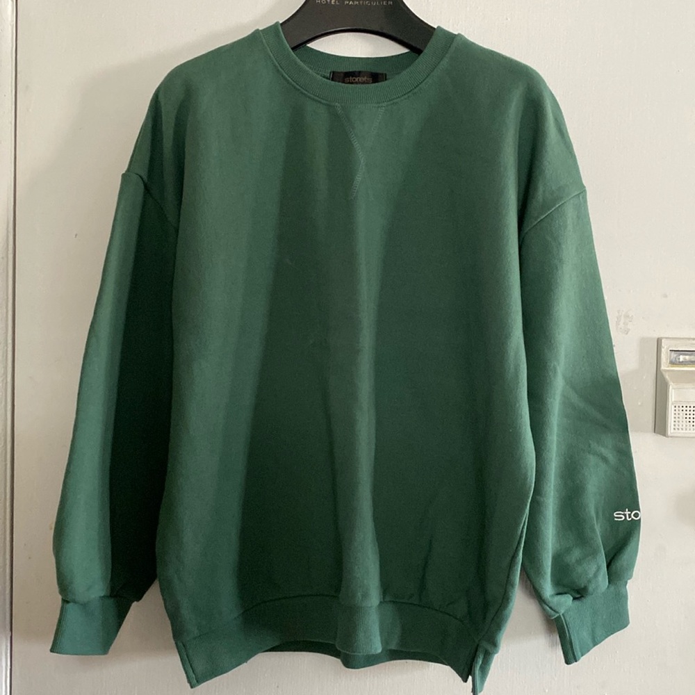 Storets forest green 100% cotton short sweat set (shorts + matching crewneck)